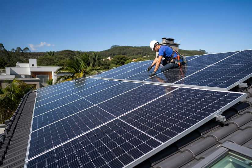 Instalação solar residencial